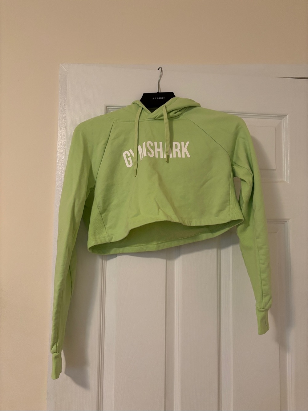 Gymshark Lime Green Cropped Crewneck Hoodie